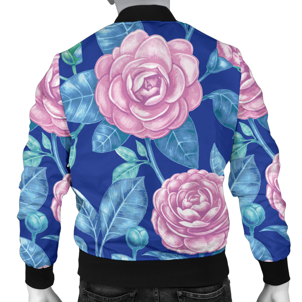 Camellia Pattern Print Design CM05 Men Bomber Jacket