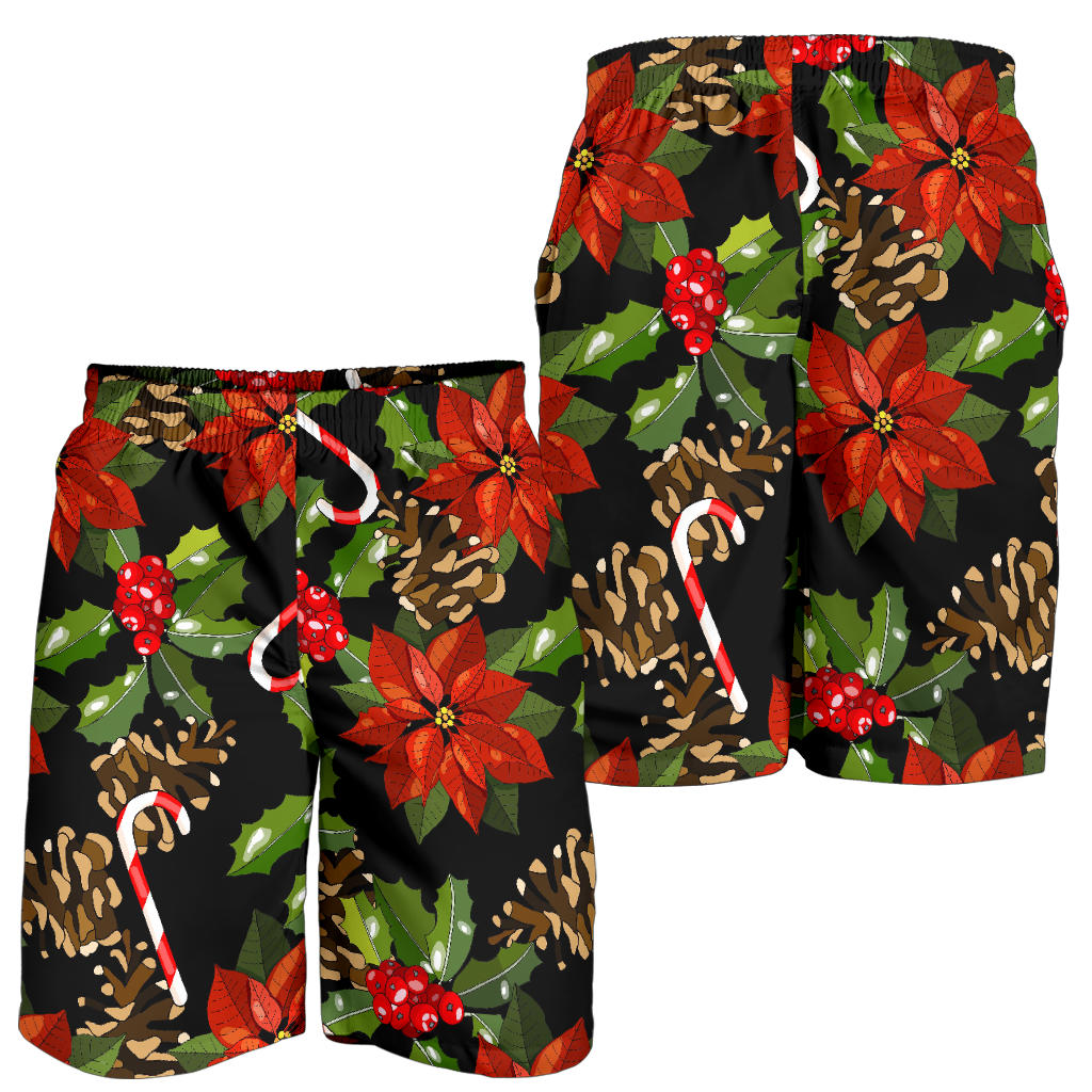 Poinsettia Pattern Print Design POT01 Mens Shorts