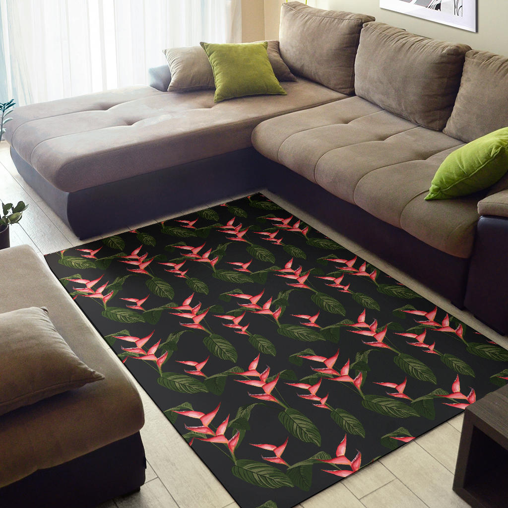 Heliconia Pattern Print Design HL07 Area Rugs