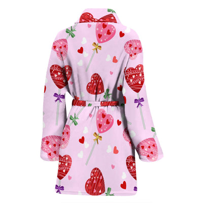 Lollipop Pattern Print Design LL07 Women Bathrobe