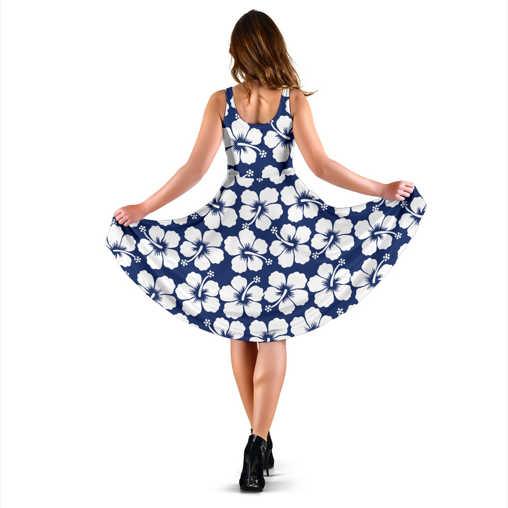 Hibiscus Pattern Print Design HB013 Midi Dress