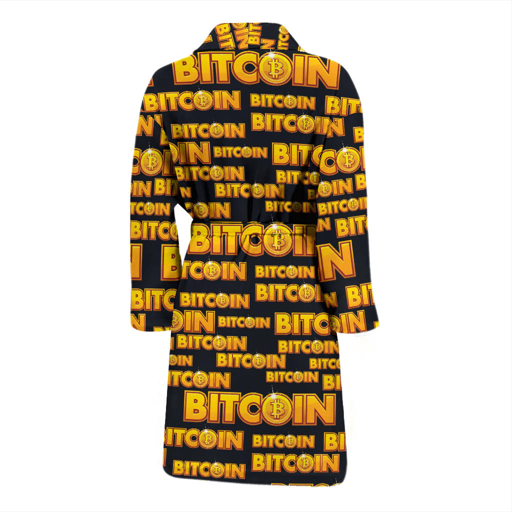 Bitcoin Pattern Print Design DO03 Men Bathrobe