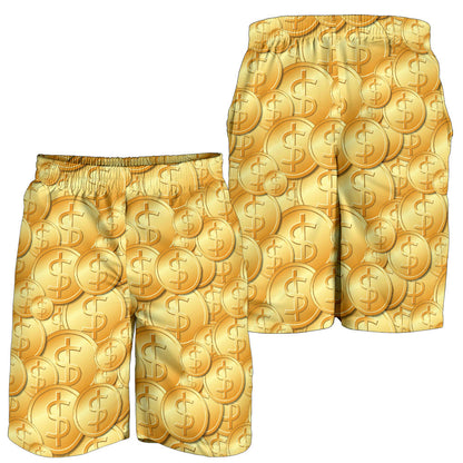 Dollar Pattern Print Design DO03 Mens Shorts
