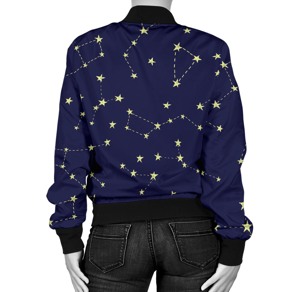 Constellation Pattern Print Design 02 Women's Bomber Jacket
