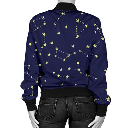 Constellation Pattern Print Design 02 Women's Bomber Jacket