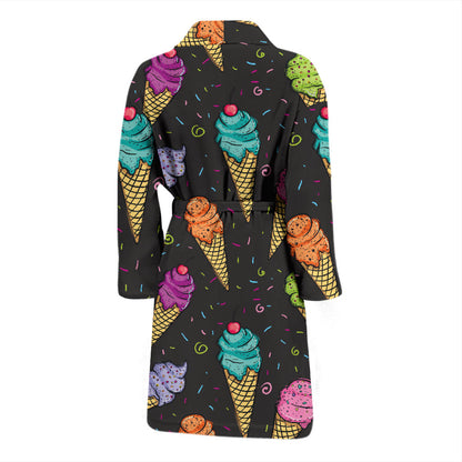 Ice Cream Pattern Print Design IC06 Men Bathrobe