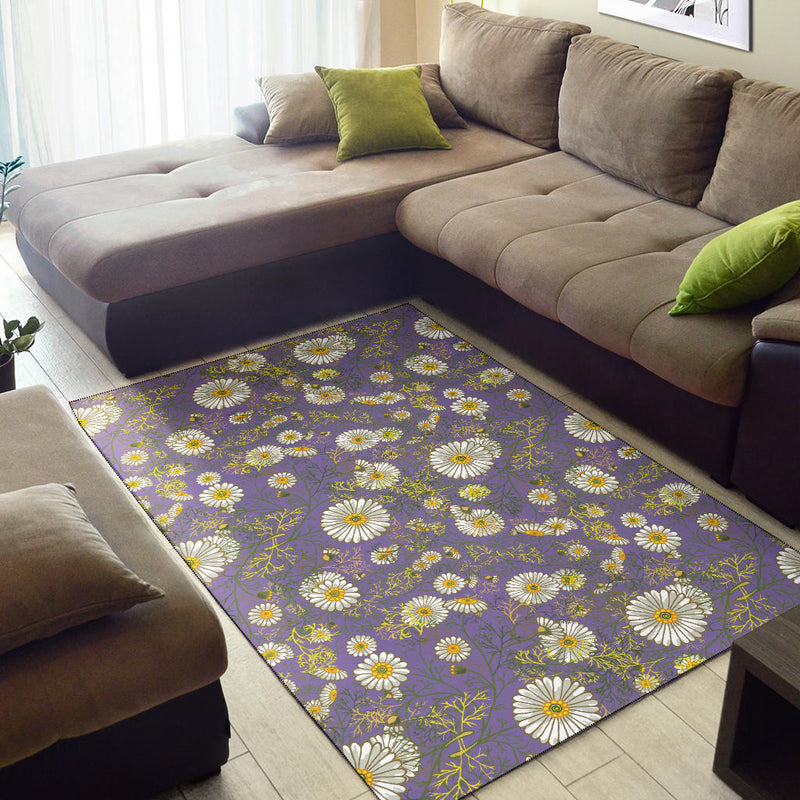 Daisy Pattern Print Design DS011 Area Rugs