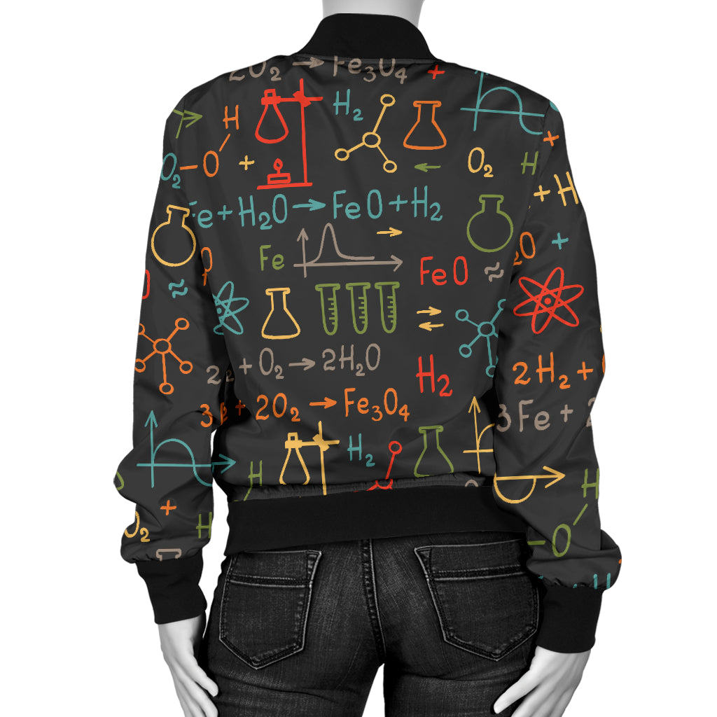 Chemical Pattern Print Design 03 Women's Bomber Jacket