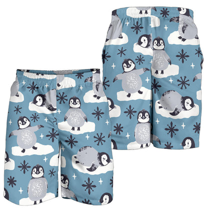 Penguin Pattern Print Design A05 Mens Shorts