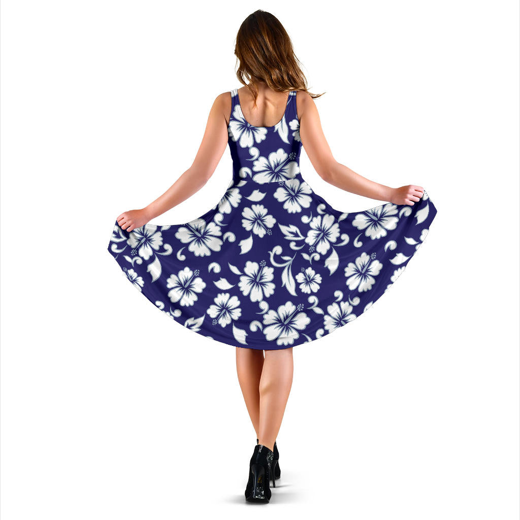 Hibiscus Pattern Print Design HB010 Midi Dress