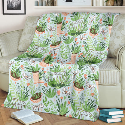 Gardening Pattern Print Design G04 Fleece Blanket
