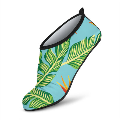 Bird Of Paradise Pattern Print Design BOP04 Aqua Water Shoes