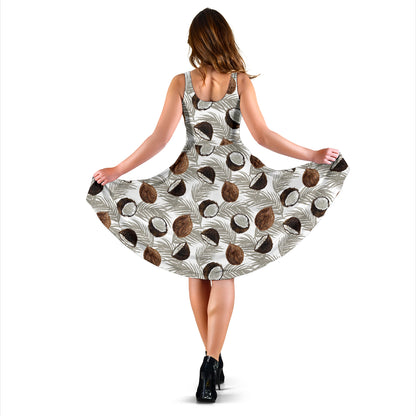 Coconut Pattern Print Design CN03 Midi Dress