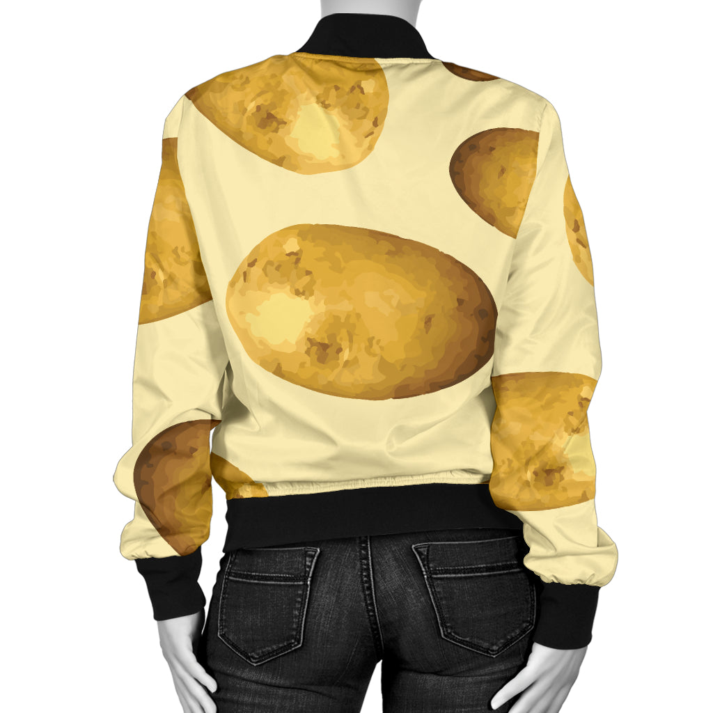 Potato Pattern Print Design A01 Women's Bomber Jacket