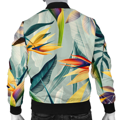 Tropical Flower Pattern Print Design TF022 Men Bomber Jacket