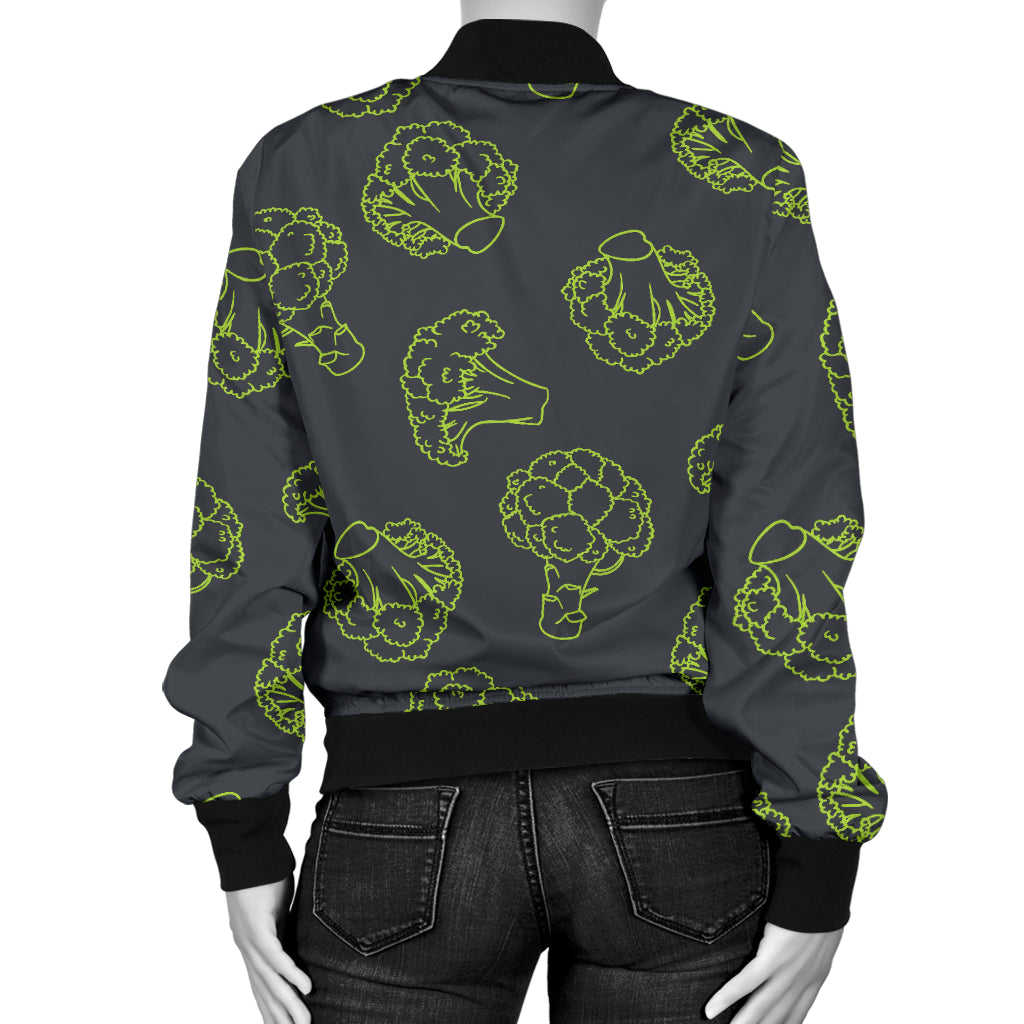 Broccoli Pattern Print Design 01 Women's Bomber Jacket