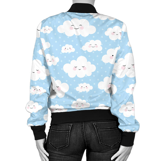 Cloud Pattern Print Design 02 Women's Bomber Jacket