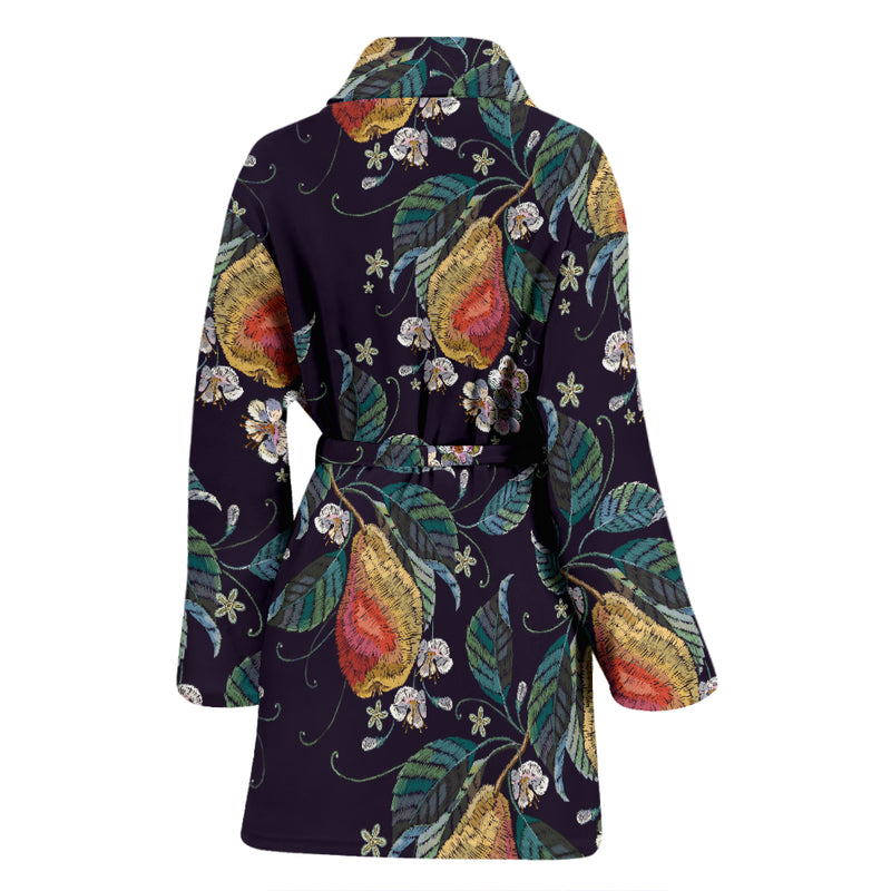 Pear Pattern Print Design PE02 Women Bathrobe