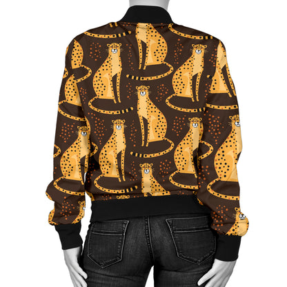 Cheetah Pattern Print Design 03 Women's Bomber Jacket