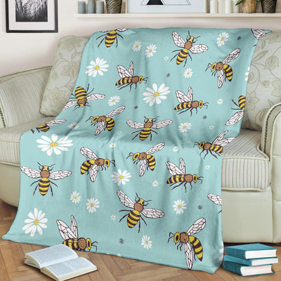 Bee Pattern Print Design BEE010 Fleece Blanket