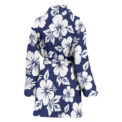 Hibiscus Pattern Print Design HB012 Women Bathrobe