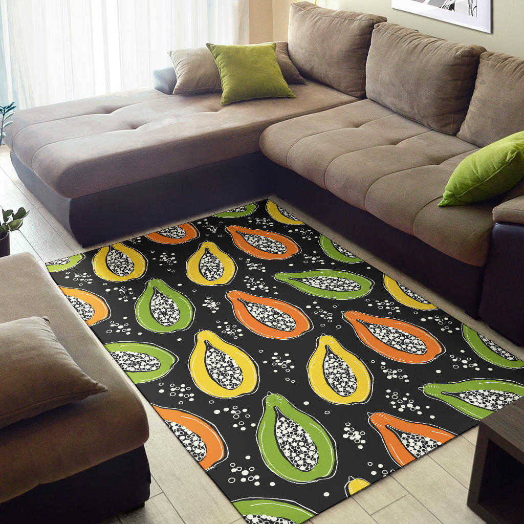 Papaya Pattern Print Design PP05 Area Rugs