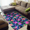 Neon Hibiscus Pattern Print Design HB016 Area Rugs