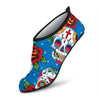 Sugar Skull Rose Pattern Aqua Water Shoes