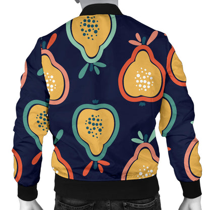 Pear Pattern Print Design PE03 Men Bomber Jacket