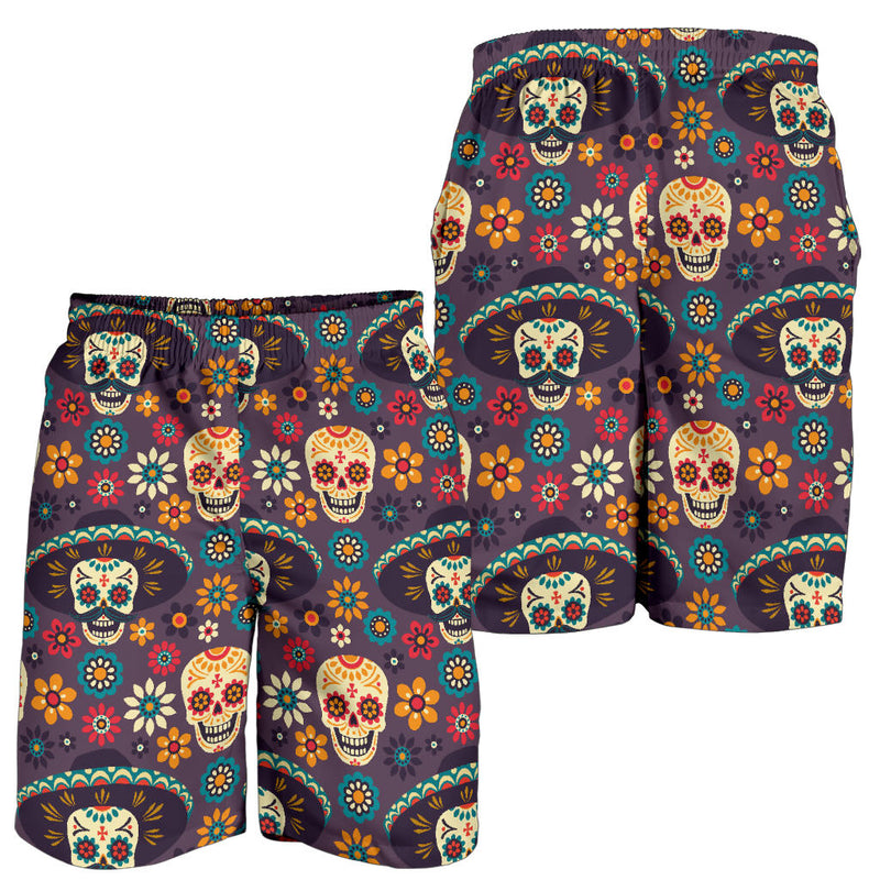 sugar skull Maxican Pattern Mens Shorts