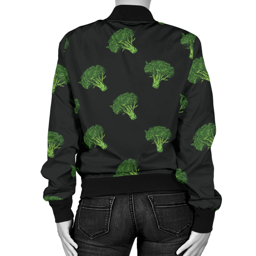 Broccoli Pattern Print Design 04 Women's Bomber Jacket