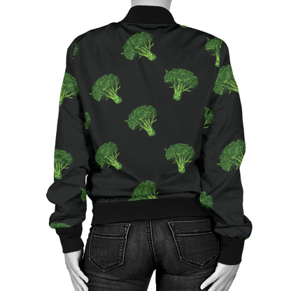 Broccoli Pattern Print Design 04 Women's Bomber Jacket