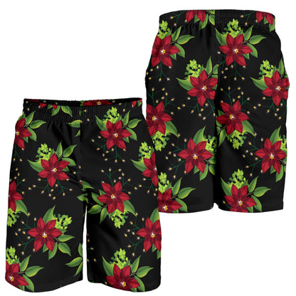 Poinsettia Pattern Print Design A01 Mens Shorts