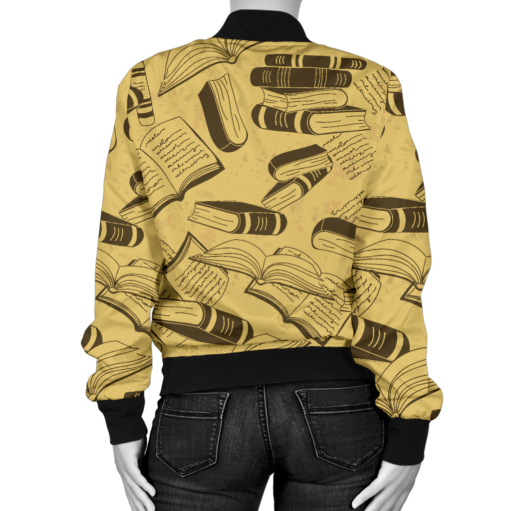 Book Pattern Print Design 02 Women's Bomber Jacket