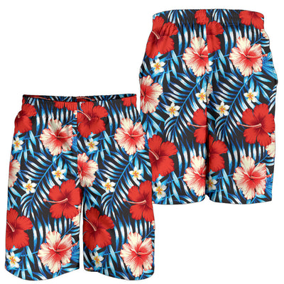 Red Hibiscus Blue Scene Mens Shorts