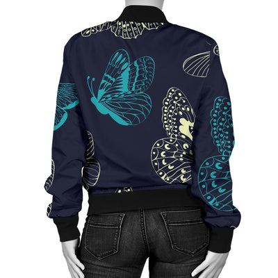 Monarch Butterfly Pattern Print Design 01 Women's Bomber Jacket