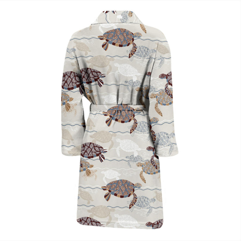 Sea Turtle Pattern Print Design T07 Men Bathrobe