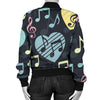 Music note Pattern Print Design A03 Women's Bomber Jacket