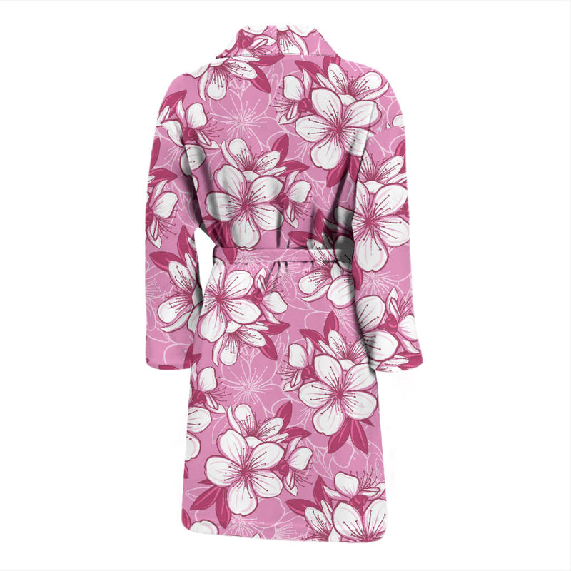 Cherry Blossom Pattern Print Design CB02 Men Bathrobe