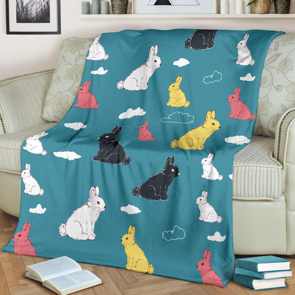 Rabbit Pattern Print Design RB014 Fleece Blanket
