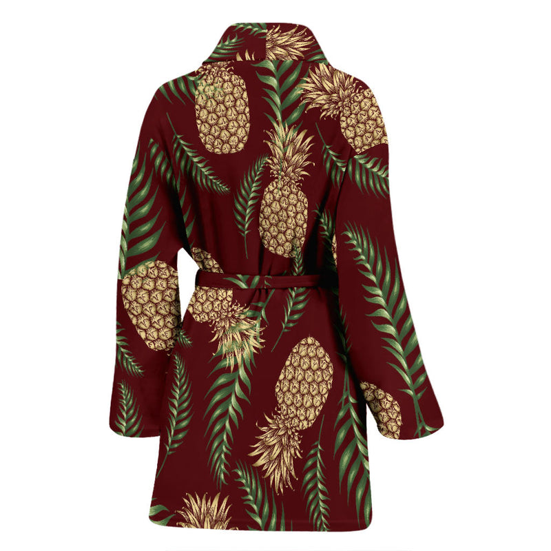 Pineapple Pattern Print Design PP013 Women Bathrobe