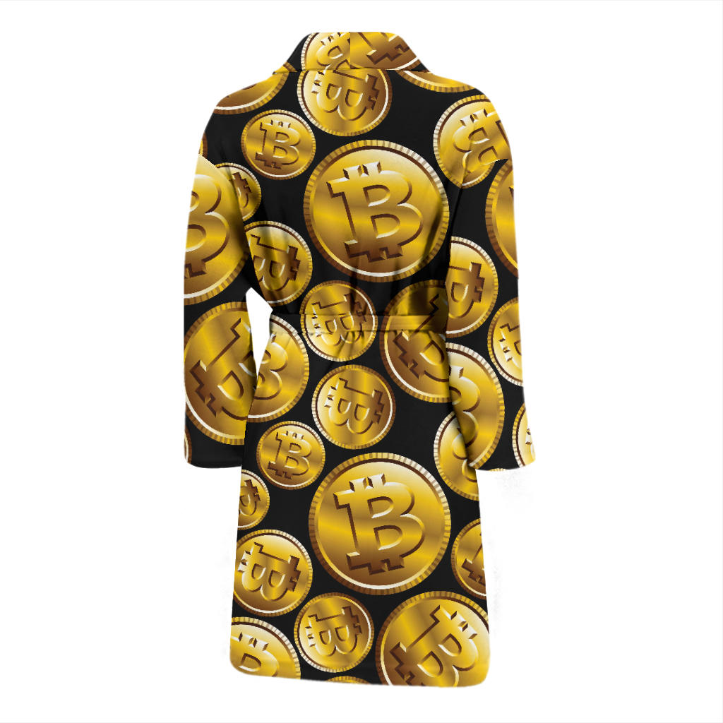 Bitcoin Pattern Print Design DO05 Men Bathrobe
