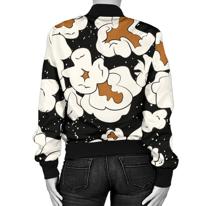 Popcorn Pattern Print Design A02 Women's Bomber Jacket