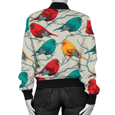 Birds Pattern Print Design 04 Women's Bomber Jacket