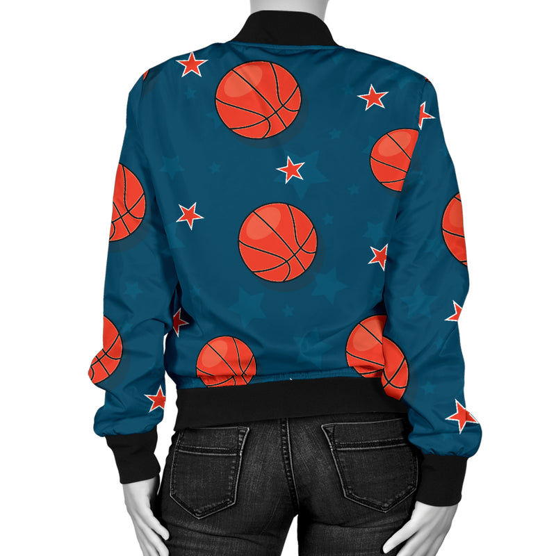 Basketball Pattern Print Design 02 Women's Bomber Jacket