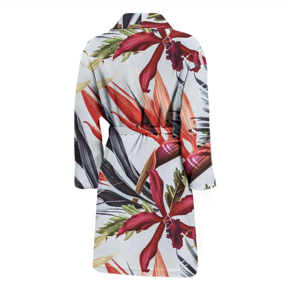 Tropical Flower Pattern Print Design TF021 Men Bathrobe