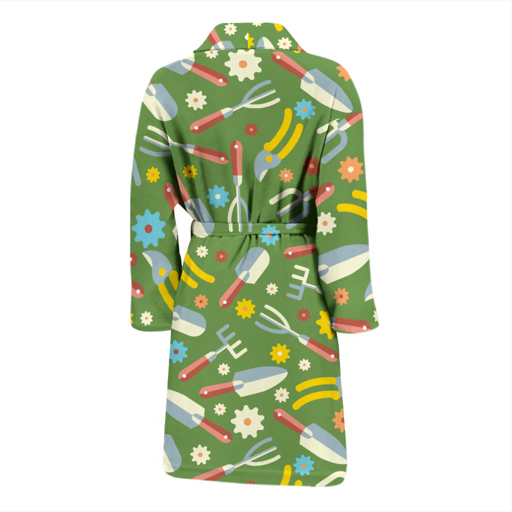 Gardening Pattern Print Design G06 Men Bathrobe
