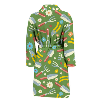 Gardening Pattern Print Design G06 Men Bathrobe