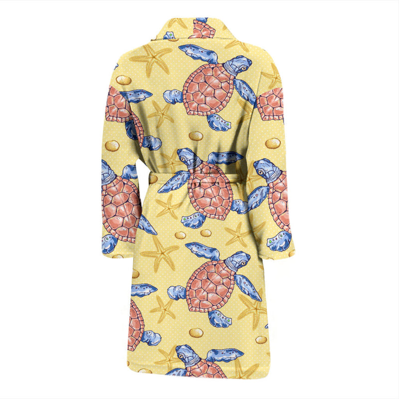 Sea Turtle Pattern Print Design T06 Men Bathrobe