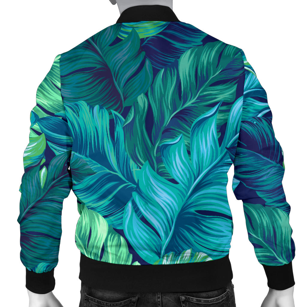 Banana Leaf Pattern Print Design BL05 Men Bomber Jacket